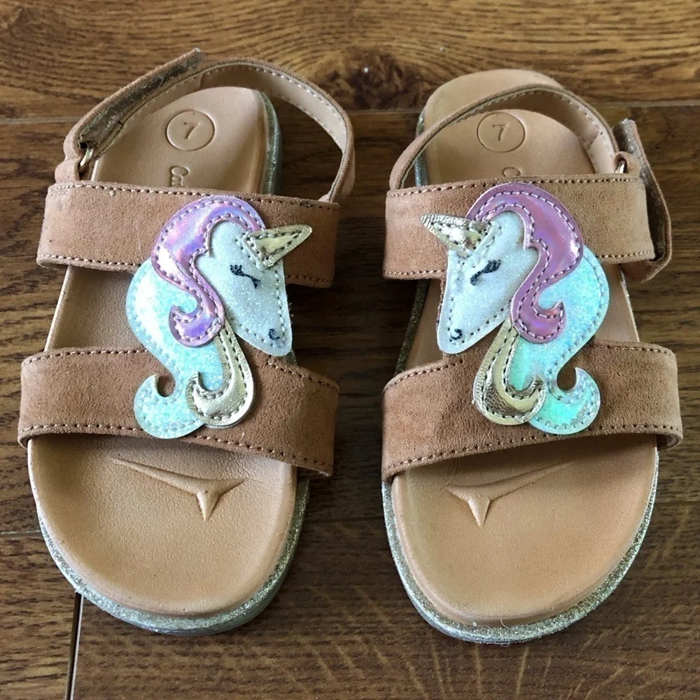 Cat & Jack unicorn sandals in size 7